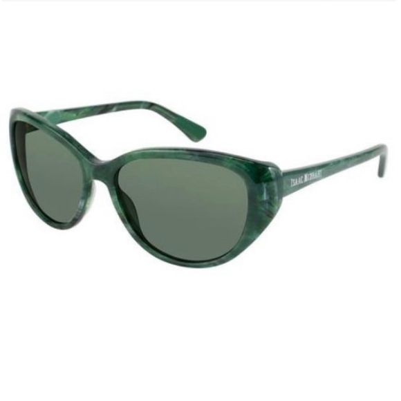 Isaac Mizrahi New York 30204 Green Cat Eye Saddle Bridge Full Frame Sunglasses